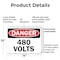 Signmission 480 Volts Danger Sign, Plastic, 14in W x 10in L, 2PK OS-2PACK-DS-P-1014-L-19262 - alternate 4